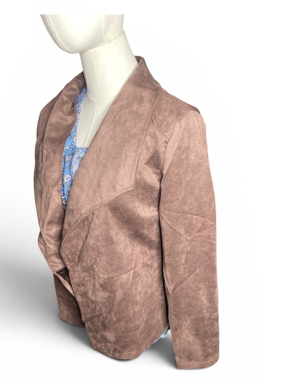 Open-Front Suede-Like Jacket - Picture 5 of 6